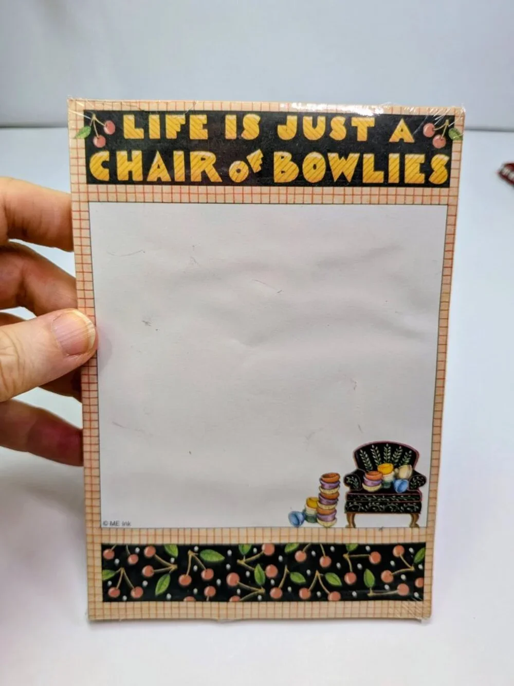 VTG Mary Engelbreit Chair of Bowlies Stationery Lot Journal Magnetic Pad